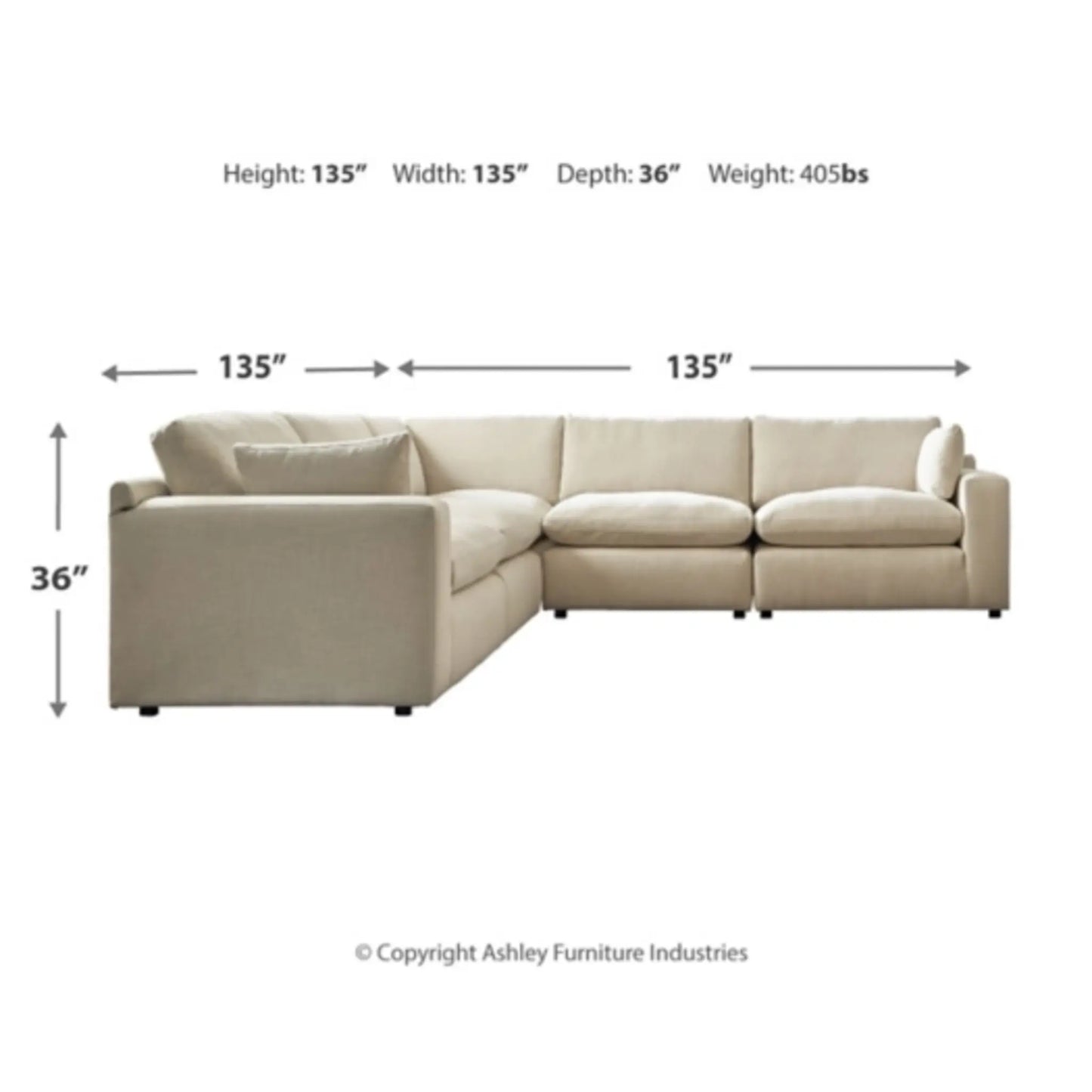 Elyza 5-Piece Modular Sectional - Linen