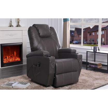 Brown Air Leather Lift Chair T1014 - Soft Chocolate