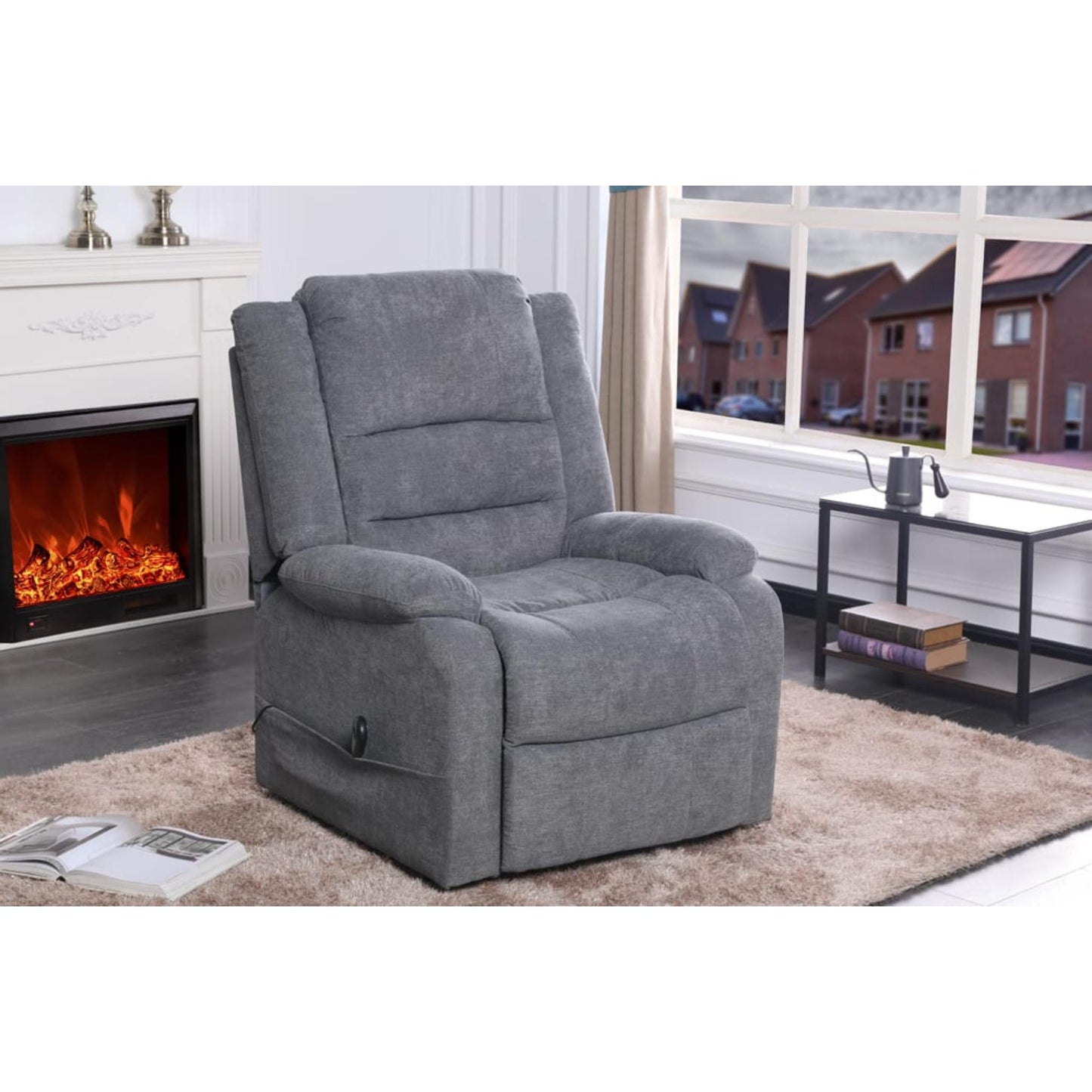 Grey Fabric Lift Chair T1019 - Soft Charcoal