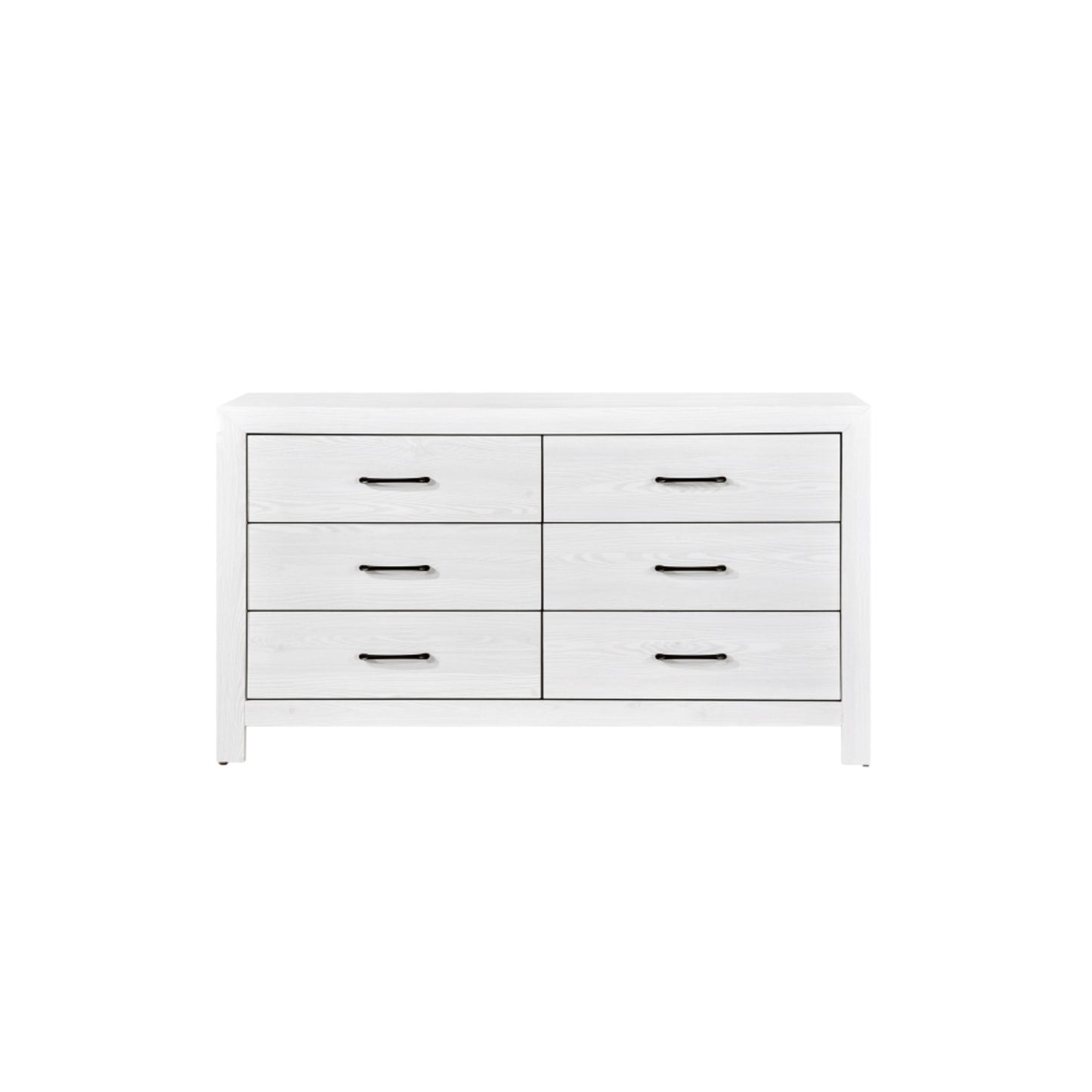 Pearl Luxe King 6pc Bedroom Set - 1534WH - White / Grey / Rustic Brown / Natural