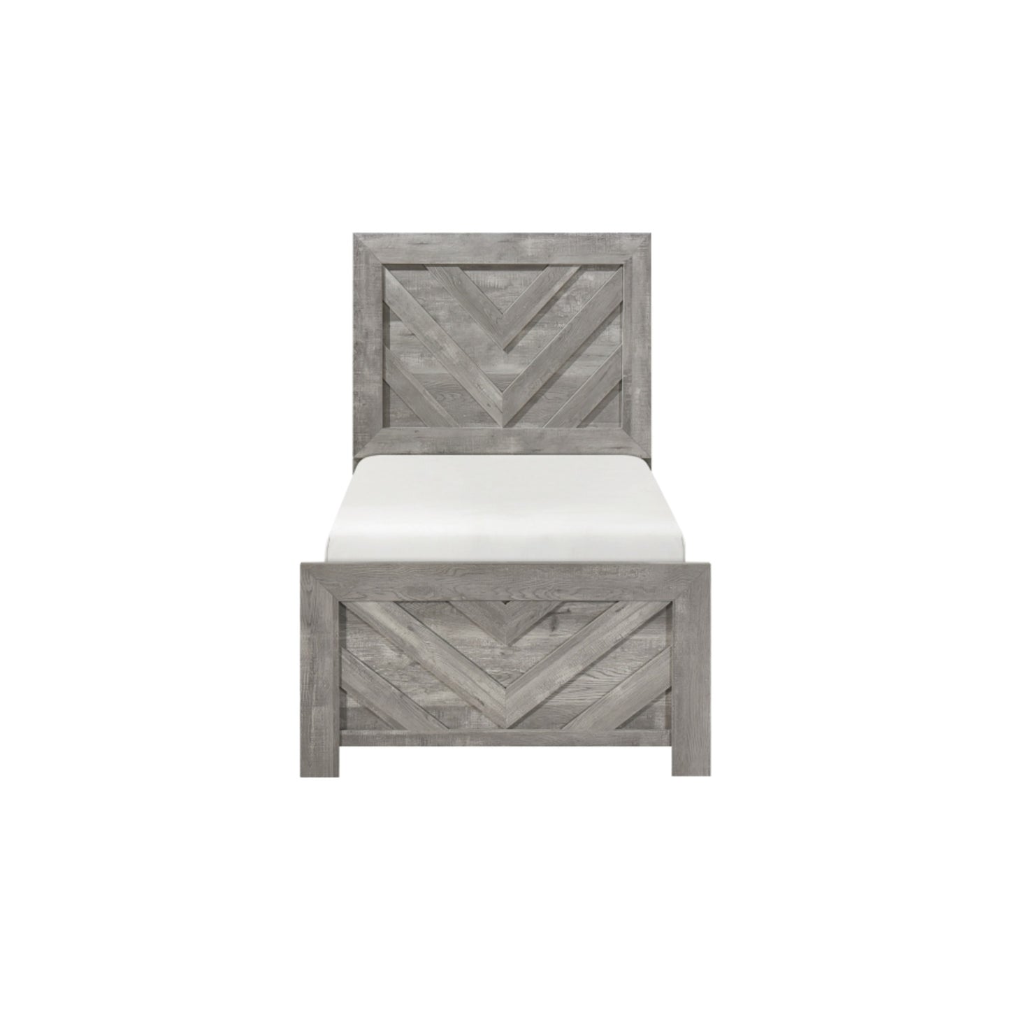 Urban Twin 6pc Bedroom Set - 1534NPGY - White / Grey / Rustic Brown / Natural
