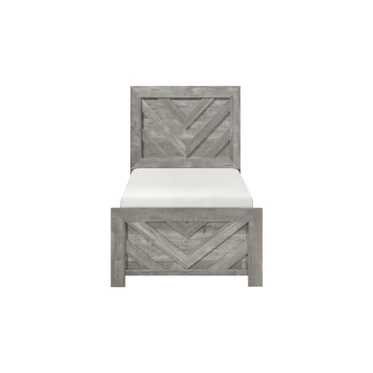 Urban Twin 6pc Bedroom Set - 1534NPGY - White / Grey / Rustic Brown / Natural