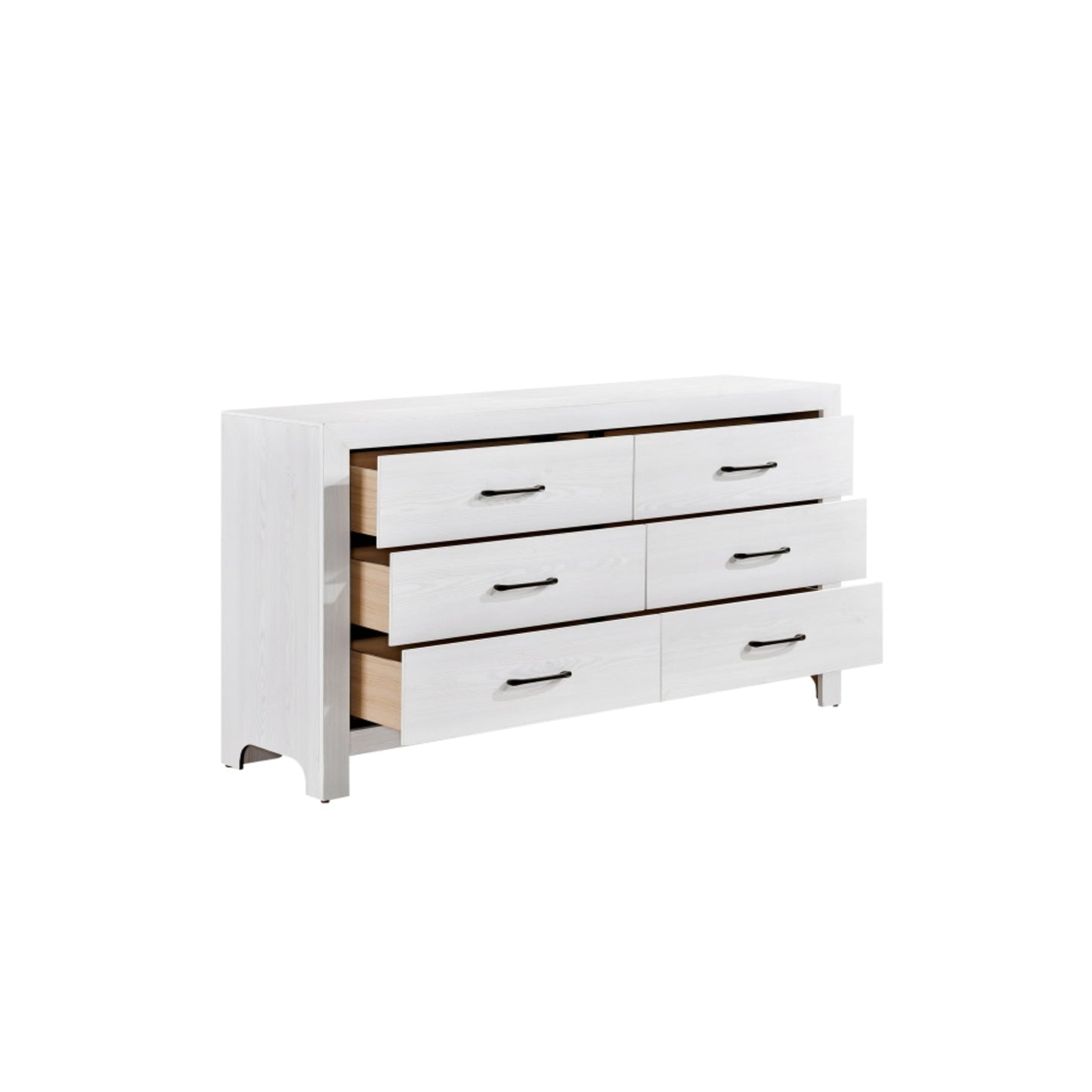 Pearl Luxe King 6pc Bedroom Set - 1534WH - White / Grey / Rustic Brown / Natural
