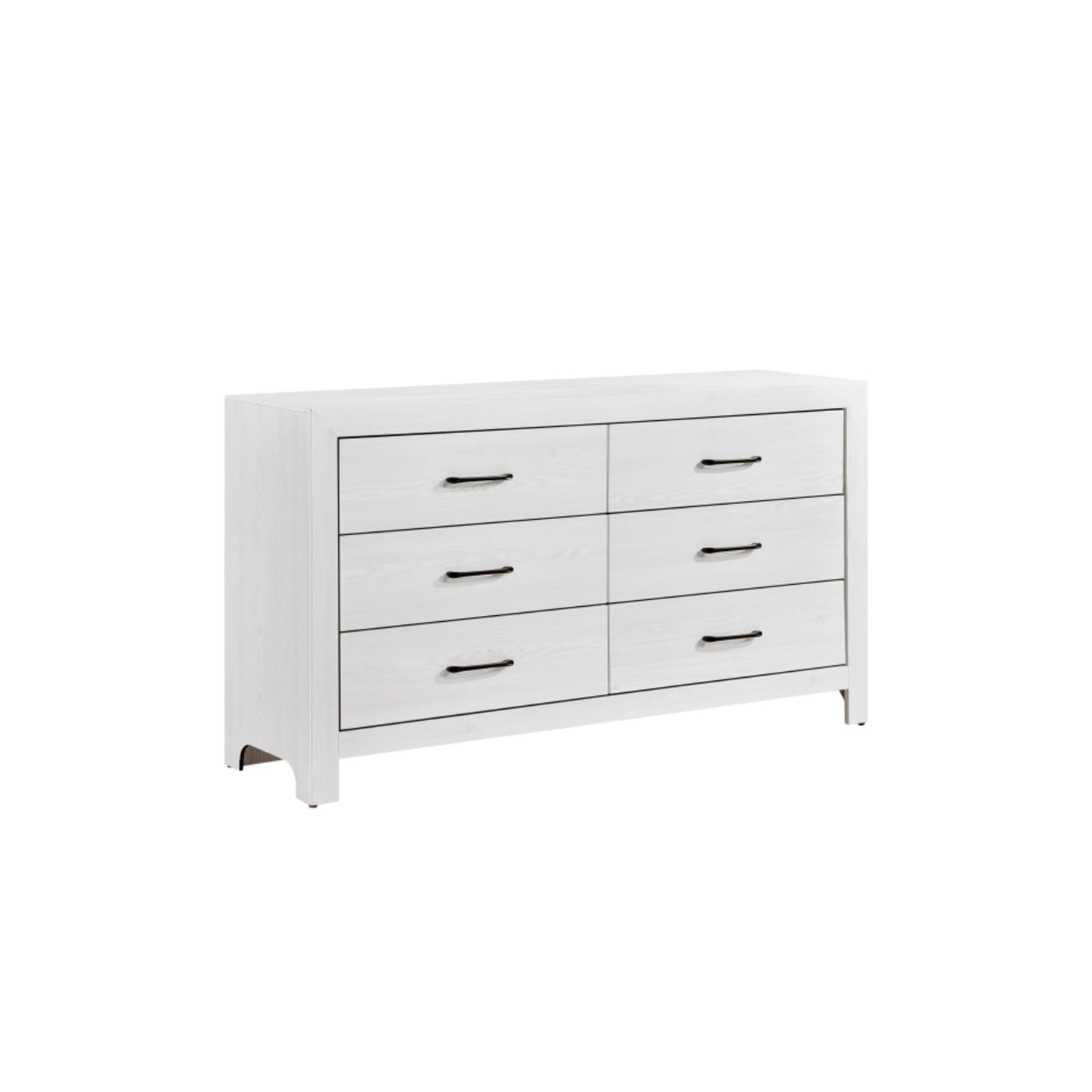 Pearl Luxe King 6pc Bedroom Set - 1534WH - White / Grey / Rustic Brown / Natural