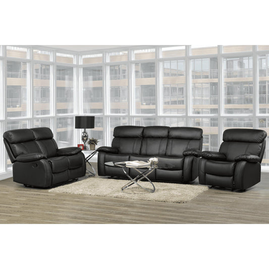 3pc Manual Recliner Set (Genuine Leather) T-1420