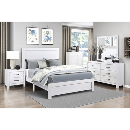 Pearl Luxe King 6pc Bedroom Set - 1534WH - White / Grey / Rustic Brown / Natural