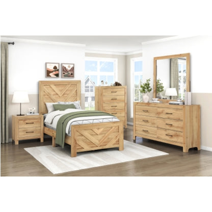 Urban Twin 6pc Bedroom Set - 1534NPGY - White / Grey / Rustic Brown / Natural