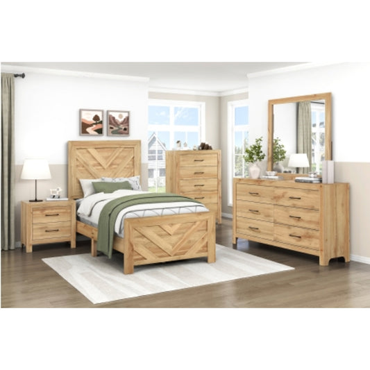 Urban Twin 6pc Bedroom Set - 1534NPGY - White / Grey / Rustic Brown / Natural