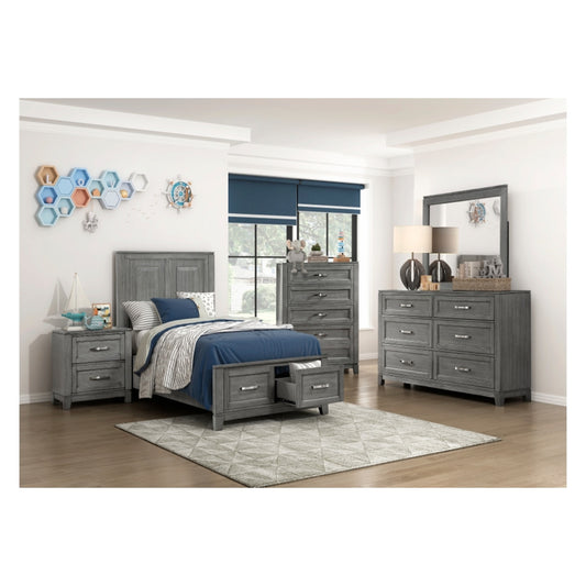 Moonlight Twin 6pc Bedroom Set - 1450 - White / Grey