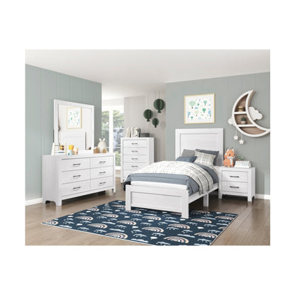 Pearl Luxe King 6pc Bedroom Set - 1534WH - White / Grey / Rustic Brown / Natural