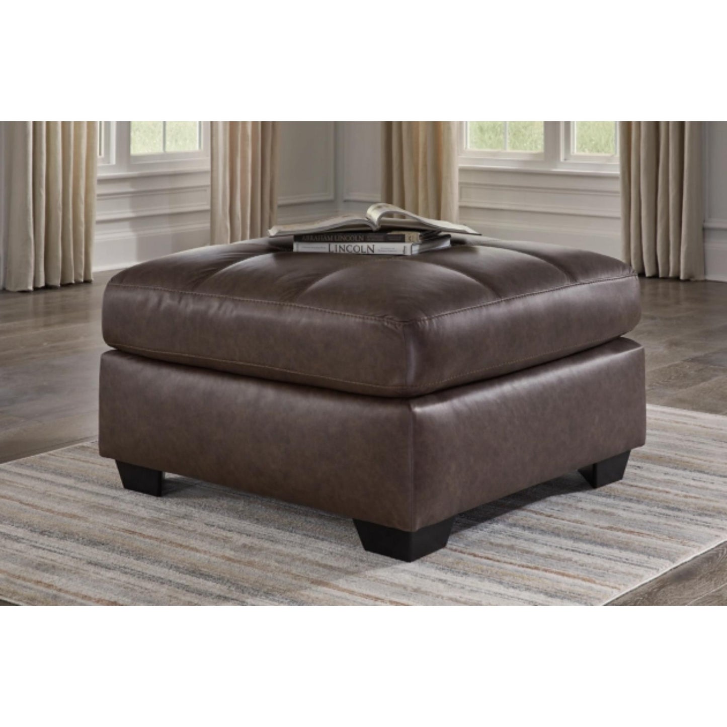 Barlin Mills Oversized Accent Ottoman - Umber / Carbon