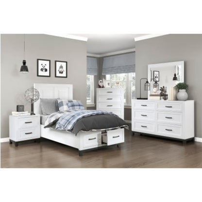 Moonlight Full 6pc Bedroom Set - 1450 - White / Grey