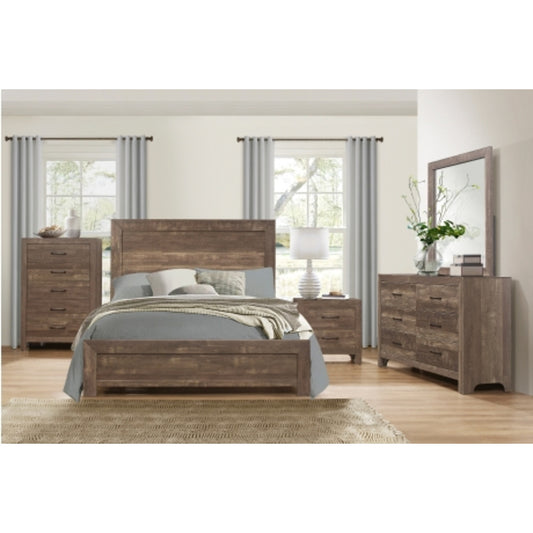 Pearl Luxe Full 6pc Bedroom Set - 1534WH - White / Grey / Rustic Brown / Natural