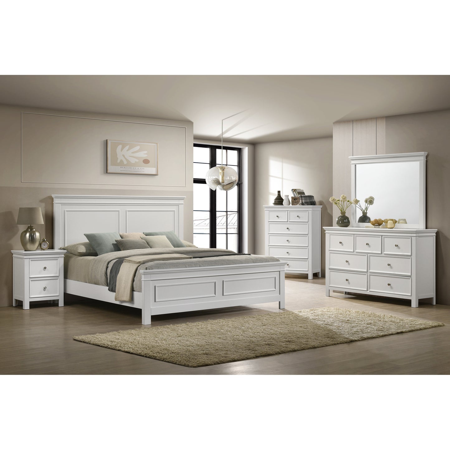 Camden Double / Queen 6pc Bedroom Set B511 - Black, Grey, White, Antique White