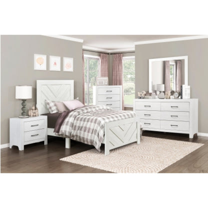 Urban Twin 6pc Bedroom Set - 1534NPGY - White / Grey / Rustic Brown / Natural