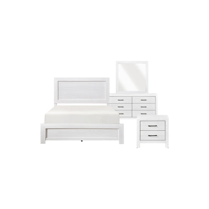 Pearl Luxe King 6pc Bedroom Set - 1534WH - White / Grey / Rustic Brown / Natural