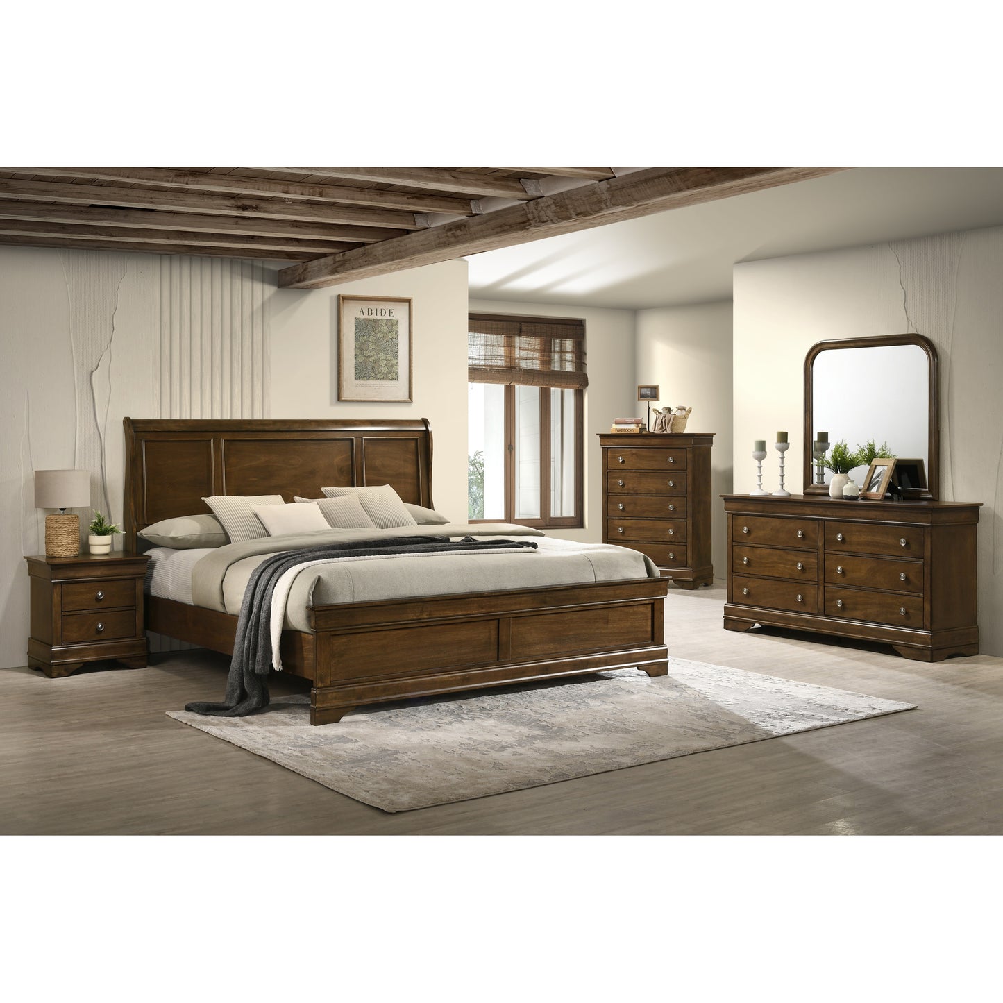 Harrison Twin 6pc Bedroom Set B0393 - Antique Black / Toffee