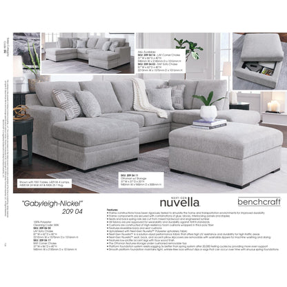 Gabyleigh 2-Piece Sectional with Chaise - Nickel