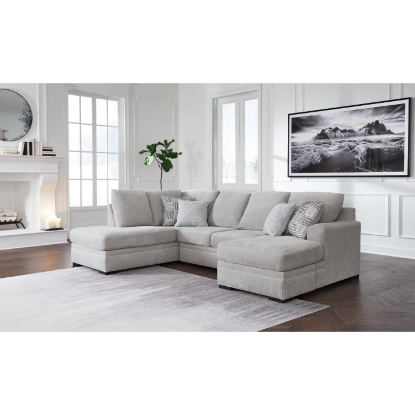 Gabyleigh 2-Piece Sectional with Chaise - Nickel