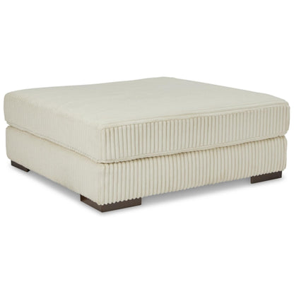 Lindyn Oversized Accent Ottoman - Ivory / Fog