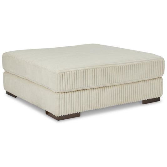 Lindyn Oversized Accent Ottoman - Ivory / Fog