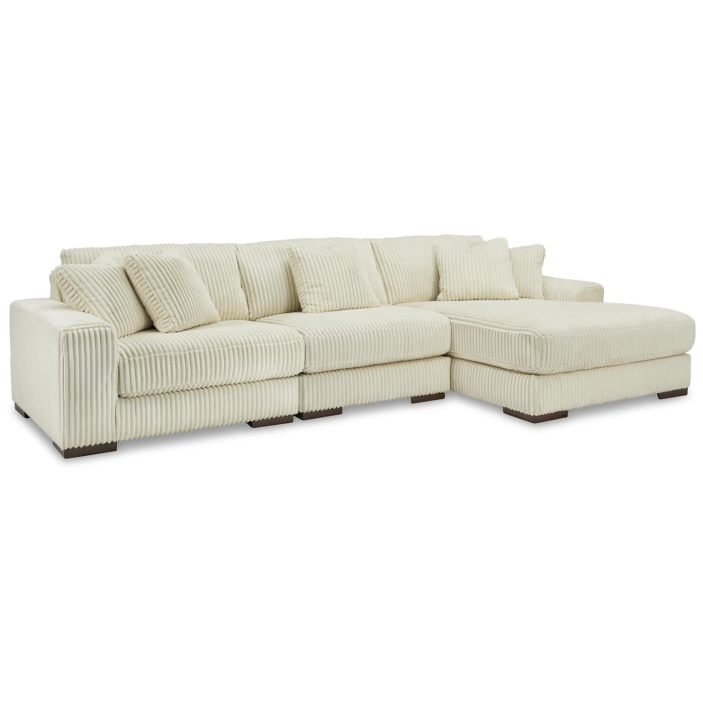 Lindyn 3-Piece Sectional with Chaise - Ivory / Fog