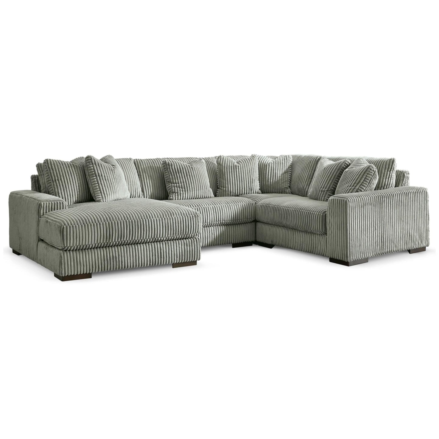 Lindyn 4-Piece Sectional with Chaise - Ivory / Fog
