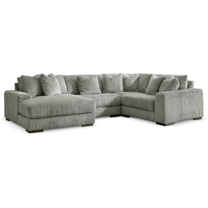 Lindyn 4-Piece Sectional with Chaise - Ivory / Fog