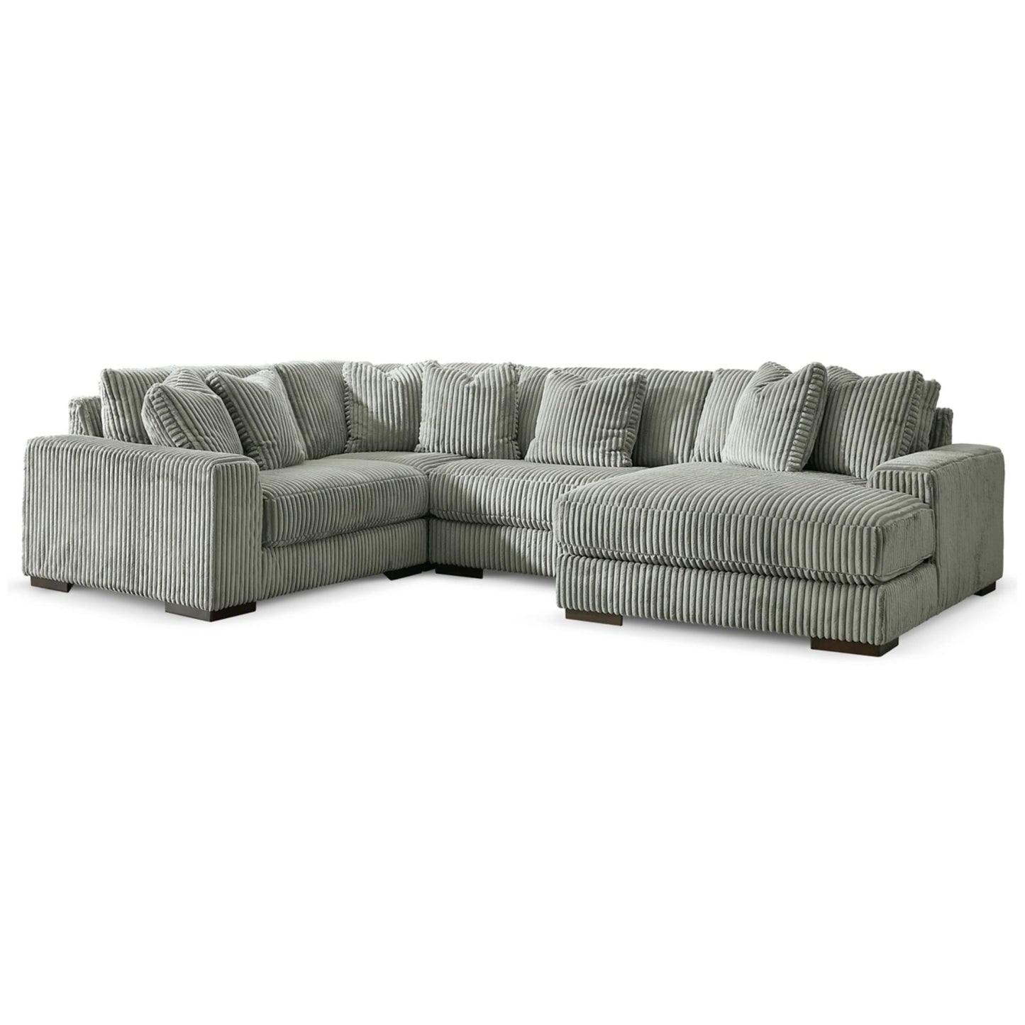Lindyn 4-Piece Sectional with Chaise - Ivory / Fog