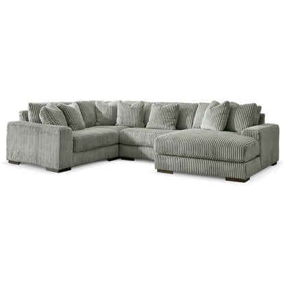 Lindyn 4-Piece Sectional with Chaise - Ivory / Fog