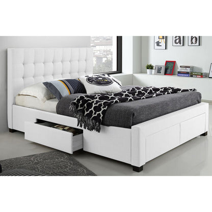 Queen Monaco Storage Bed T 2152 - Charcoal Grey / White