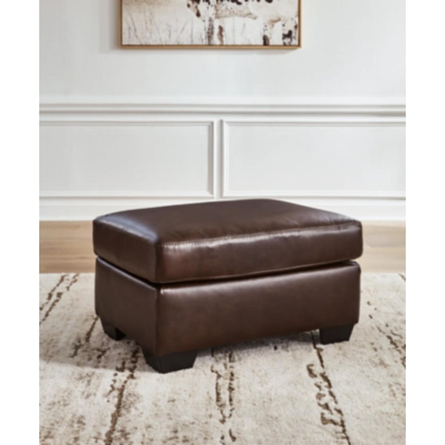 Santorine Ottoman - Dark Brown / Ocean