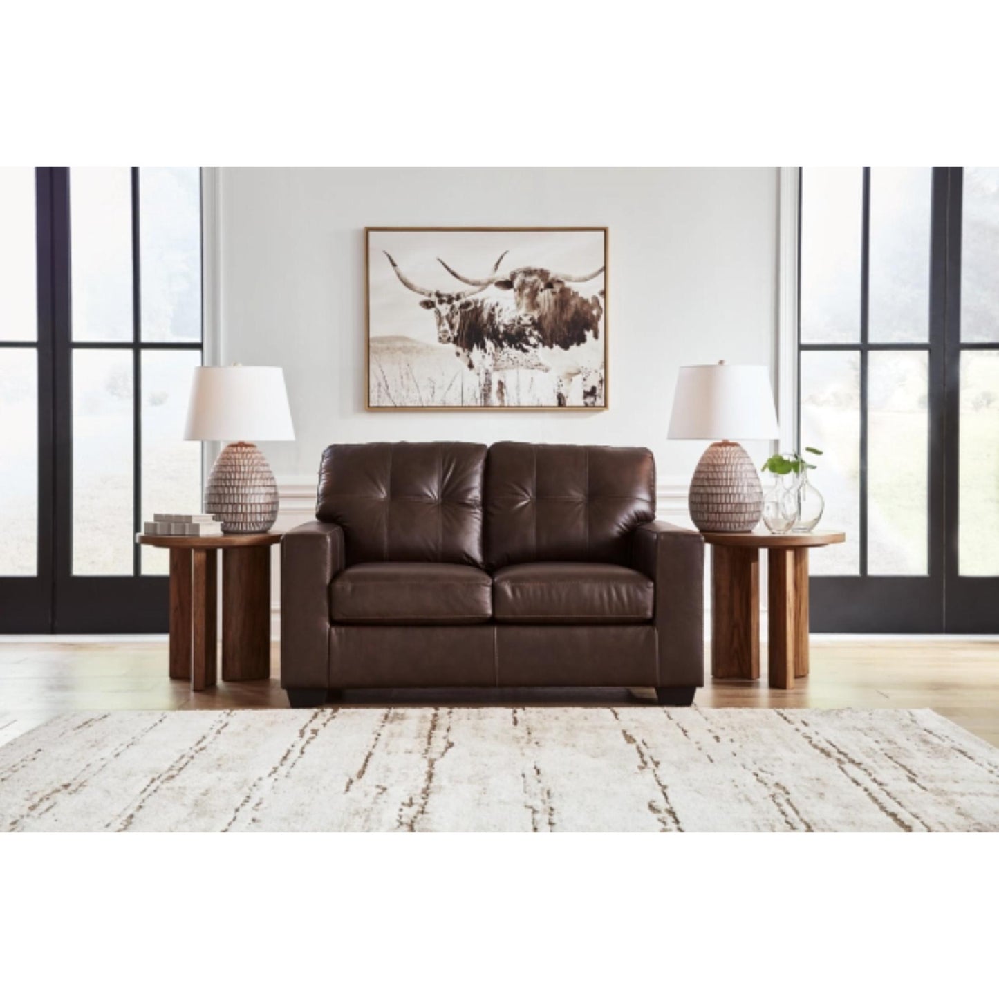 Santorine Loveseat - Dark Brown / Ocean