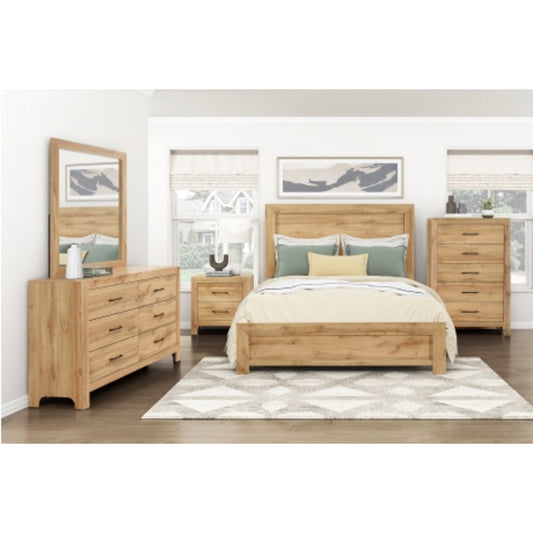 Pearl Luxe King 6pc Bedroom Set - 1534WH - White / Grey / Rustic Brown / Natural