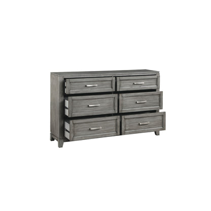 Moonlight Queen 6pc Bedroom Set - 1450 - White / Grey