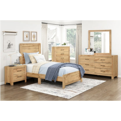 Pearl Luxe King 6pc Bedroom Set - 1534WH - White / Grey / Rustic Brown / Natural