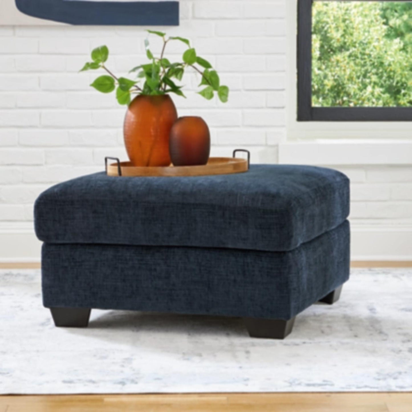 Aviemore Oversized Accent Ottoman - Ink / Spice / Stone