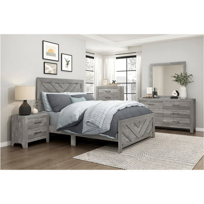 Urban Twin 6pc Bedroom Set - 1534NPGY - White / Grey / Rustic Brown / Natural