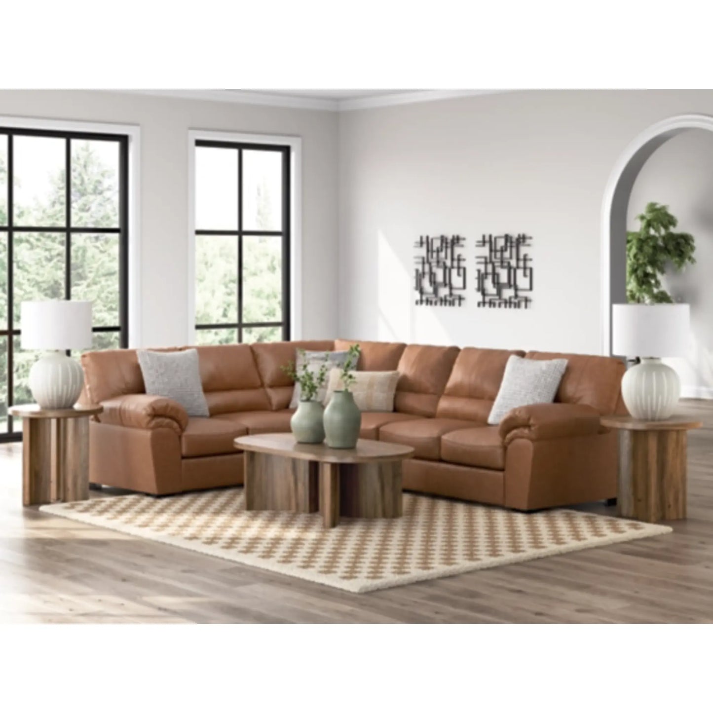 WillowBend 3-Piece Sectional - Caramel / Umber
