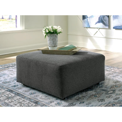 Edenfield Oversized Accent Ottoman - Charcoal / Linen