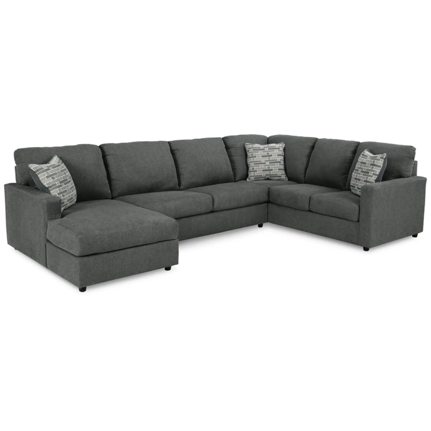 Edenfield 3-Piece Sectional By Ashley - Charcoal / Linen