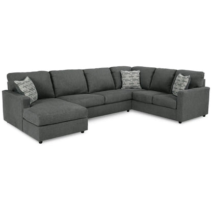 Edenfield 3-Piece Sectional By Ashley - Charcoal / Linen