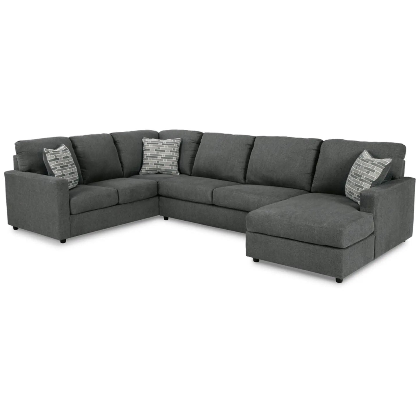 Edenfield 3-Piece Sectional By Ashley - Charcoal / Linen