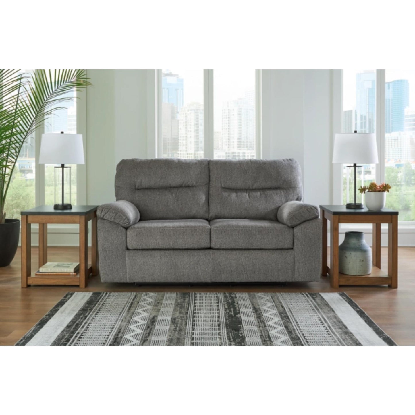 Bindura Glider Loveseat - Mineral