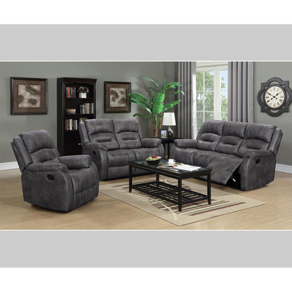 3pc Larissa Manual Recliner Set KW 72070 - Brown / Dark Grey