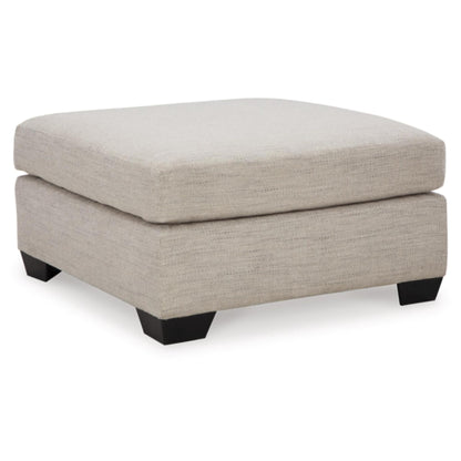 Mahoney Oversized Accent Ottoman - Pebble / Chocolate
