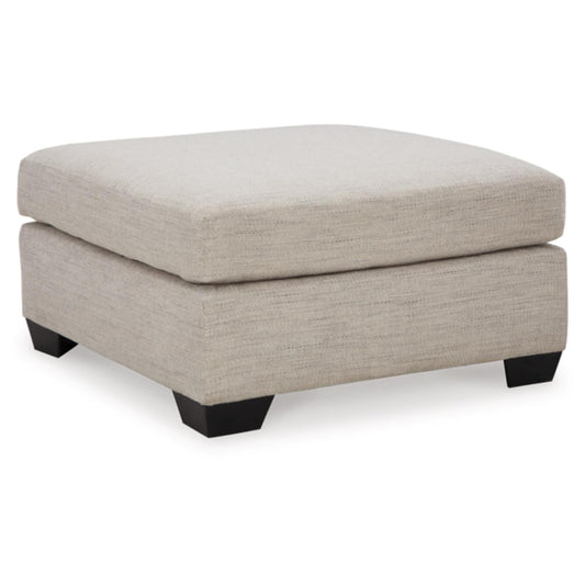 Mahoney Oversized Accent Ottoman - Pebble / Chocolate