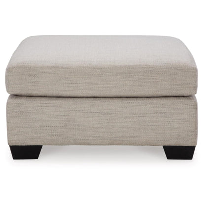 Mahoney Oversized Accent Ottoman - Pebble / Chocolate