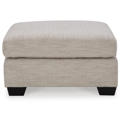 Mahoney Oversized Accent Ottoman - Pebble / Chocolate