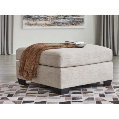 Mahoney Oversized Accent Ottoman - Pebble / Chocolate